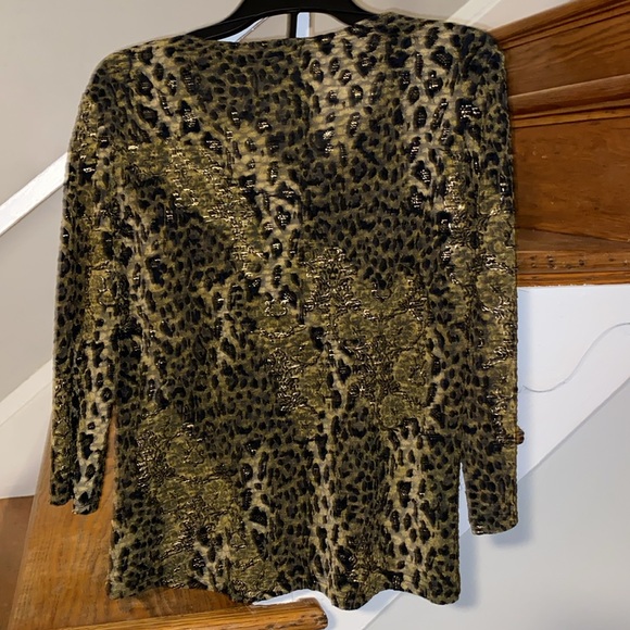 Vintage JKLA California animal print floral sheer shirt size Large - Picture 3 of 4